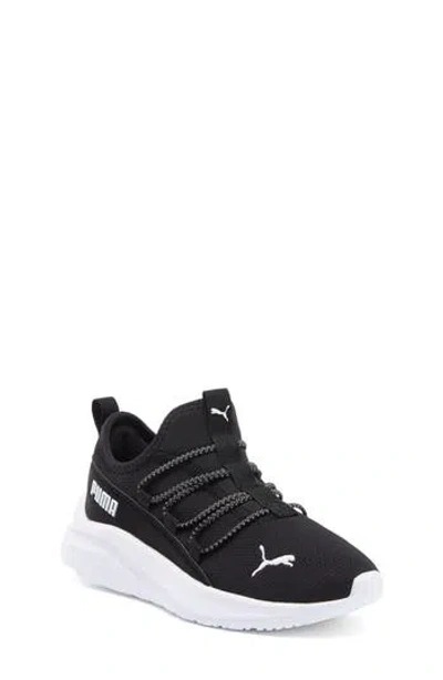 Puma Kids' Softride One4all Slip-on Sneaker In  Black- White