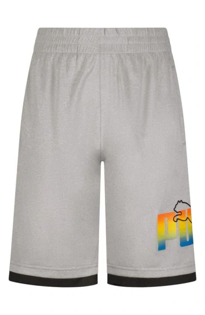 Puma Kids' Summer Cool Interlock Shorts In Grey/ Grey