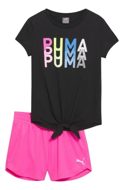 Puma Kids' T-shirt & Shorts 2-piece Set In Black