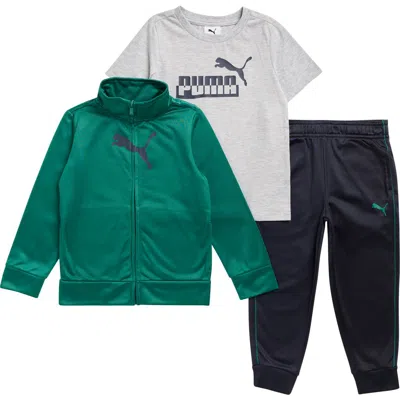 Puma Kids' Tricot Track Jacket, T-shirt & Joggers Set In Multi