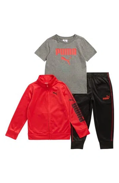 Puma Kids' Tricot Track Jacket, T-shirt & Joggers Set In Multi