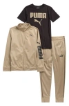 Puma Kids' Tricot Track Jacket, T-shirt & Joggers Set In Multi