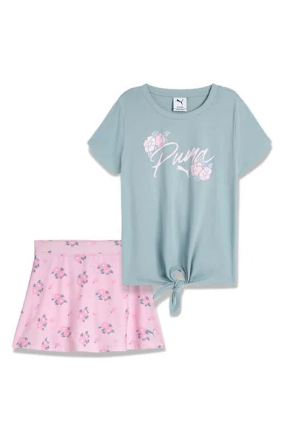 Puma Kids' T-shirt & Skort In Brown