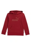 Puma Kids' Vibe Check Cotton Waffle Knit Hoodie In Maroon