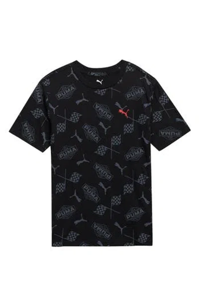 Puma Kids' Vintage Moto Graphic T-shirt In Black