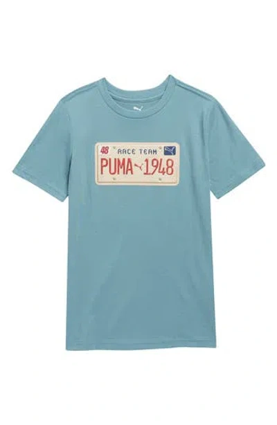 Puma Kids' Vintage Moto Plate Graphic T-shirt In Blue