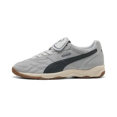Puma King Indoor Suede Sneakers Unisex In Gray