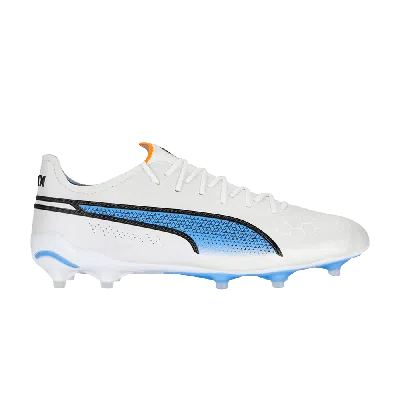 Pre-owned Puma King Ultimate Fg Ag 'white Blue Glimmer'