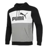 Puma Knit Hooded Splicing Contrasting Colors Sports Pullover Black In Multi