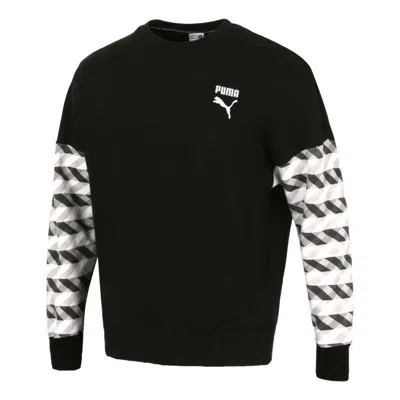 Puma Kontrast Crew Neck Sweater 'black White'