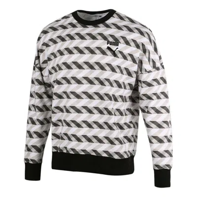Puma Kontrast Crew Neck Sweater 'white Black'