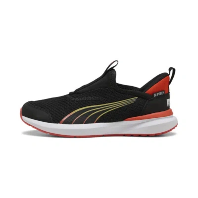 Puma Kruz Profoam Sliptech™ Big Kids' Running Shoes In Black-redmazing