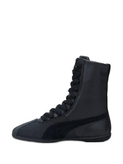 Puma Lace Up Hi-top Sneakers In Black