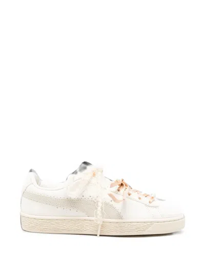 Puma Lace-up Leather Sneakers In White