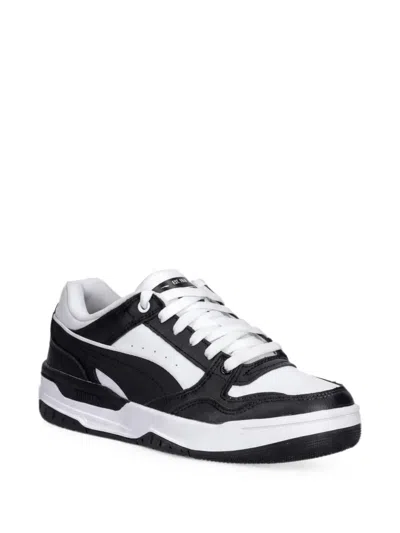 Puma Kids' Lace-up Panelled Sneakers In White