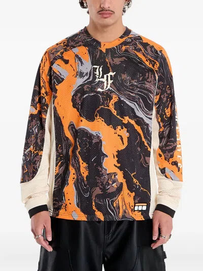 Puma Lafrancé Marble-print Mesh Jersey In Multi