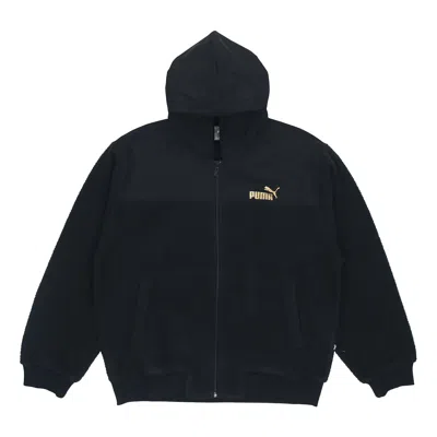Puma Lamb's Wool Stay Warm Hooded Logo Jacket Black