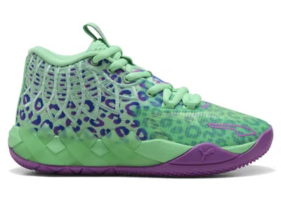 Pre-owned Puma Lamelo Ball Mb.01 Alien Safari Sneakers In Jungle Green/red