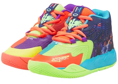 Pre-owned Puma Lamelo Ball Mb.01 Be You Sneakers In Green Gecko/red Blast