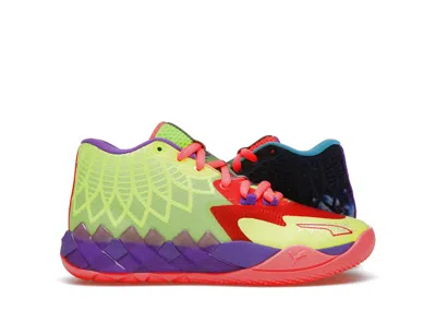 Pre-owned Puma Lamelo Ball Mb.01 Be You Sneakers In Green Gecko/red Blast