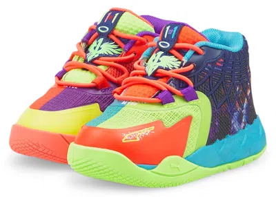 Pre-owned Puma Lamelo Ball Mb.01 Be You Sneakers In Green Gecko/red Blast