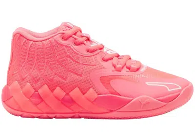 Pre-owned Puma Lamelo Ball Mb.01 Breast Cancer Awareness Sneakers In Pink Alert