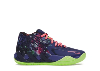 Pre-owned Puma Lamelo Ball Mb.01 Galaxy Sneakers In Elektro Blue/green Gecko