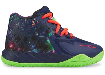 Pre-owned Puma Lamelo Ball Mb.01 Galaxy Sneakers In Elektro Blue/green Gecko