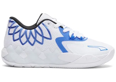 Pre-owned Puma Lamelo Ball Mb.01 Lo Team Colors White Sneakers In  White/bluemazing