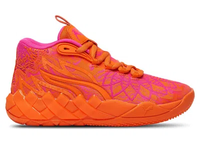Pre-owned Puma Lamelo Ball Mb.01 Mash Up Sneakers In Rickie Orange/ravish Red