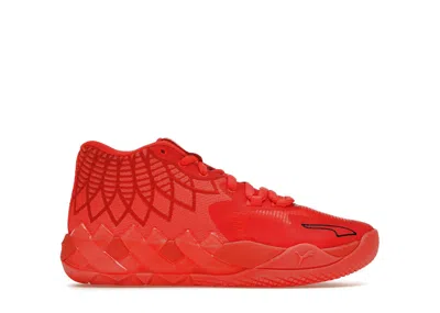 Pre-owned Puma Lamelo Ball Mb.01 Not From Here Sneakers In Red Blast/fiery Red