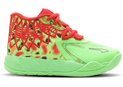 Pre-owned Puma Lamelo Ball Mb.01 Thermal Sneakers In Fluoro Green Pes/red/lime Squeeze