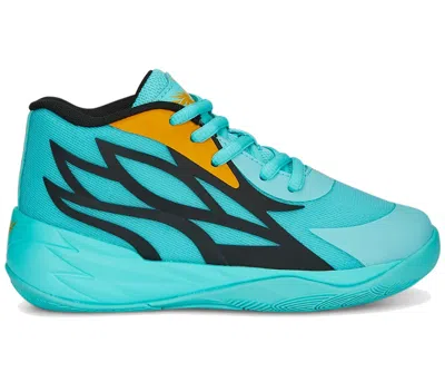 Pre-owned Puma Lamelo Ball Mb.02 Honeycomb Sneakers In Elektro Aqua/black
