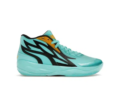 Pre-owned Puma Lamelo Ball Mb.02 Honeycomb Sneakers In Elektro Aqua/black