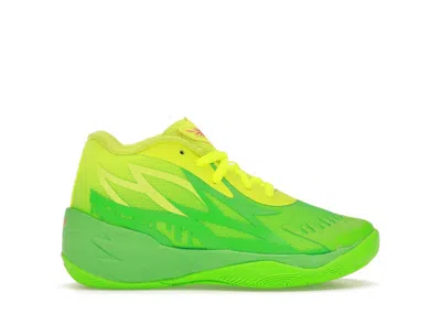 Pre-owned Puma Lamelo Ball Mb.02 Nickelodeon Slime Sneakers In Lime Squeeze/fluro Green