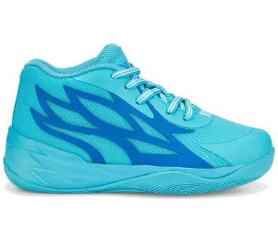 Pre-owned Puma Lamelo Ball Mb.02 Rookie Of The Year Sneakers In Blue Atoll/ultra Blue