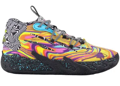 Pre-owned Puma Lamelo Ball Mb.03 Dexter's Laboratory Sneakers In Poison Pink/fluro Orange Pes