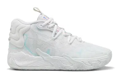 Pre-owned Puma Lamelo Ball Mb.03 Iridescent (gs) In White/dewdrop