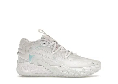 Pre-owned Puma Lamelo Ball Mb.03 Iridescent Sneakers In White/dewdrop