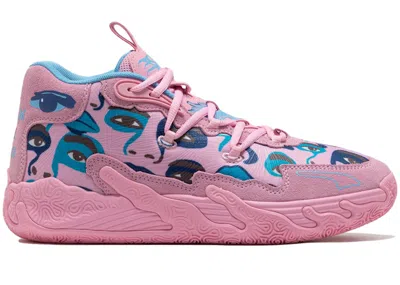 Pre-owned Puma Lamelo Ball Mb.03 Kidsuper Sneakers In Pink Lilac/team Light Blue