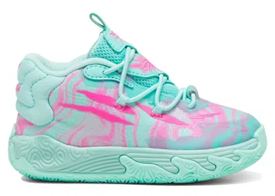 Pre-owned Puma Lamelo Ball Mb.03 Miami Sneakers In Teal/purple