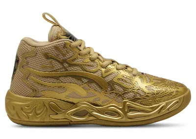 Pre-owned Puma Lamelo Ball Mb.04 En Child Sneakers In Gold/black