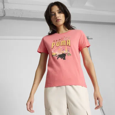 Puma Graphics Lv Billboards Women's T-shirt In Red