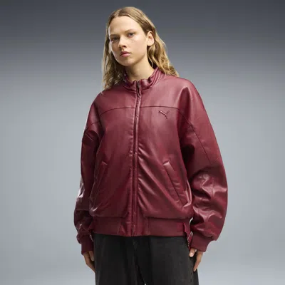 Puma Las Vegas Relaxed Jacket In Burgundy