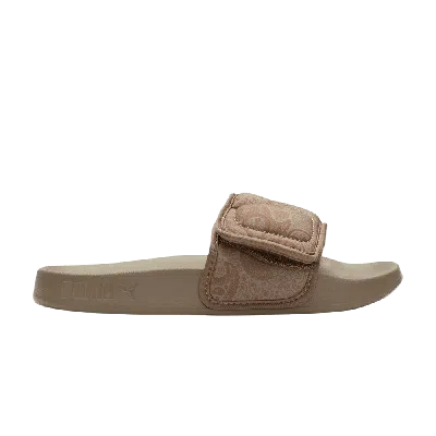 Pre-owned Puma Lauren London X Leadcat 2.0 Slide Big Kid 'l.a. Love Story - Fungi' In Brown