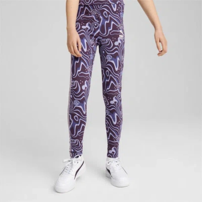 Puma Lava Land Big Kids' Leggings In Midnight Plum