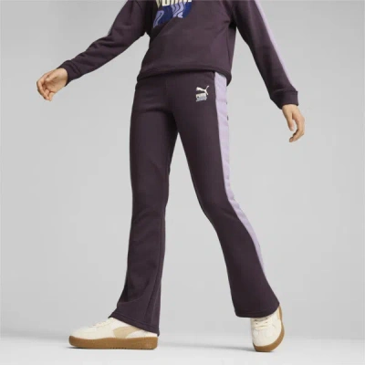 Puma Lava Land Flared Big Kids' Sweatpants In Midnight Plum