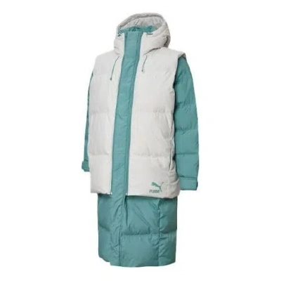 Puma Layer Down Jacket 'teal White' In Multi