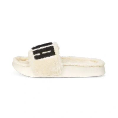 Puma Leadcat 2.0 Fuzz Women's Slides In Eggnog- Black
