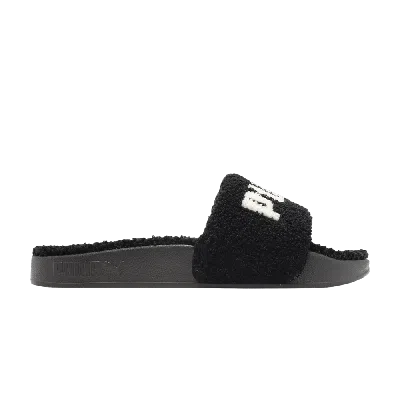 Pre-owned Puma Leadcat 2.0 Sherpa Slide 'black White'